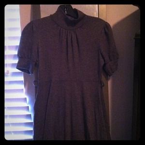 Charcoal gray turtleneck dress