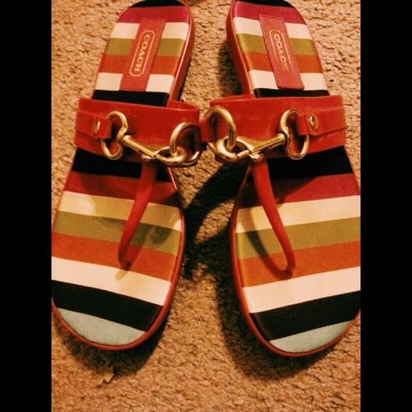 SOLD!! Coach hot pink sandals recently reduced!