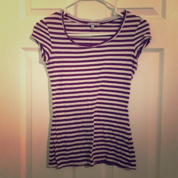 Purple and white striped top