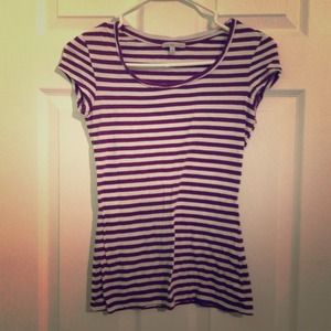 Purple and white striped top
