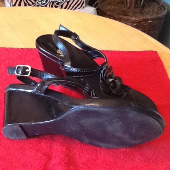 Black Wedge Sandals - Picture 3 of 3