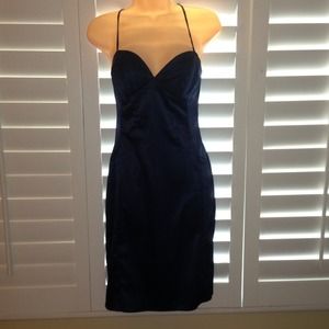 Navy blue spaghetti strap dress with light padding