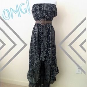 NWOT-Maxi Dress-Aztec-black and white print