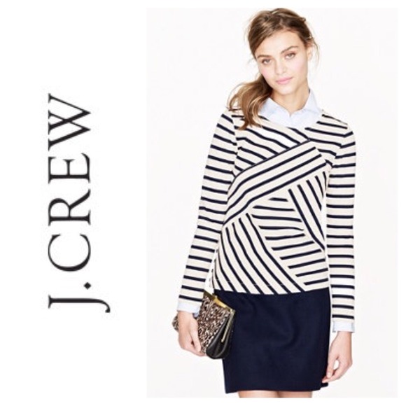💢SOLD💢 J.Crew Diagonal Long-Sleeve Sailor Top - Picture 2 of 4