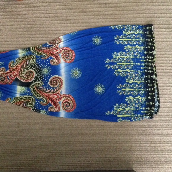 Beautiful blue printed maxi dress