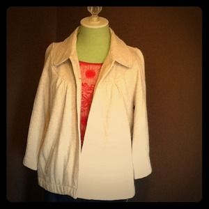 3/4 Length Sleeve Heathered Oatmeal Jacket
