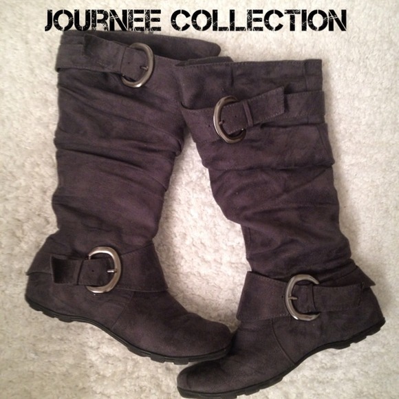Journee Collection Boots - Stylish Slouchy Zip Up Boots