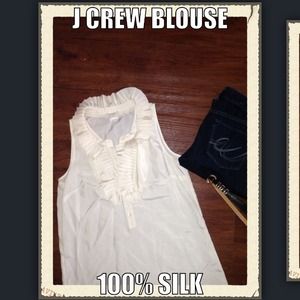 J crew silk white blouse. 100% silk. Amazing fit