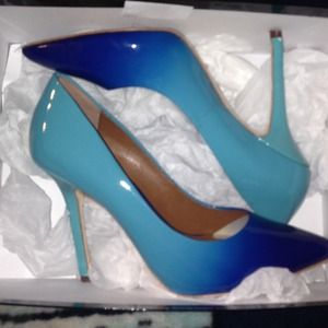 Blue ombré shoes
