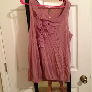 Light pink ruffle detail shirt