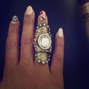 Bronze ring with rhinestones