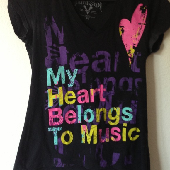 Emo my heart belongs to music shirt