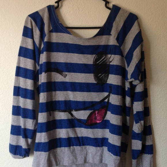Striped winky face shirt