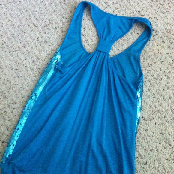 Blue sparkly racer back shirt - Picture 2 of 2