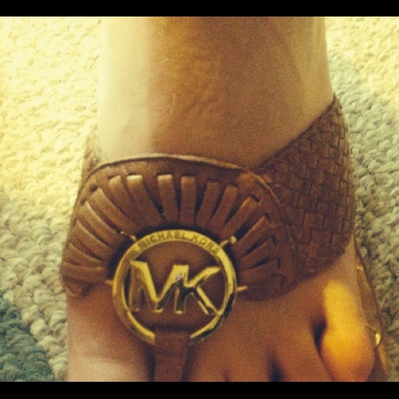 Brown and gold Michael korrs sandals with heels
