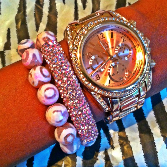 Custom Pink Bracelet Set