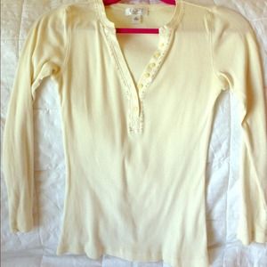 Beaded Cream 3/4 Sleeve Top