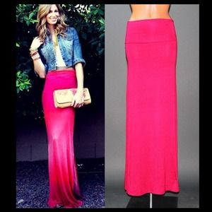 Dresses & Skirts - 🎉HOST PICK🎉Magenta Fold Over Waist Maxi Skirt💕 Dresses & Skirts - 🎉HOST PICK🎉Magenta Fold Over Waist Maxi Skirt💕