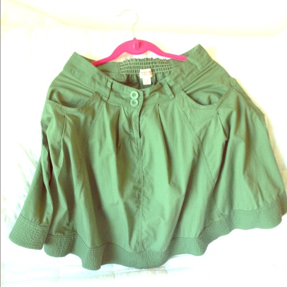 Army Green Flowy Skirt