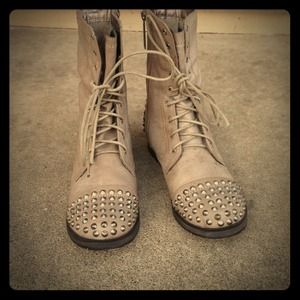 Studded combat boots