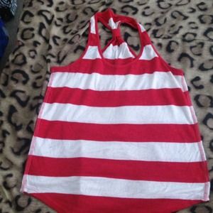 🙅SOLD!!! Red & white stripped shirt