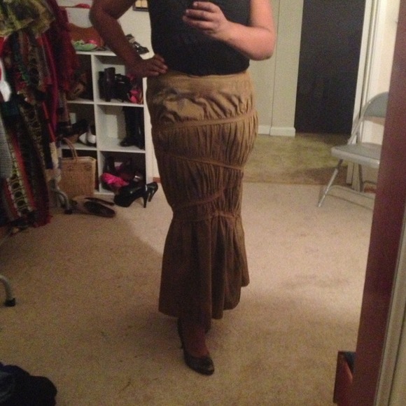 Mermaid skirt sz L olive brown tie dye - Picture 2 of 4