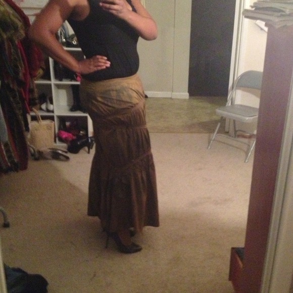 Mermaid skirt sz L olive brown tie dye - Picture 3 of 4