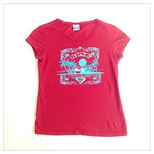 Roxy Juniors At The Beach Tee,Red.