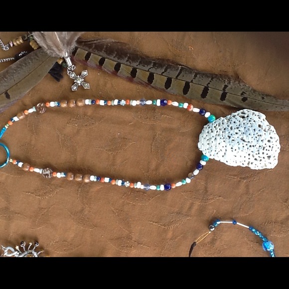 multi / color beads ,plus shell pendant