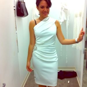 White Silk with Pearl Finish Wedding Dress