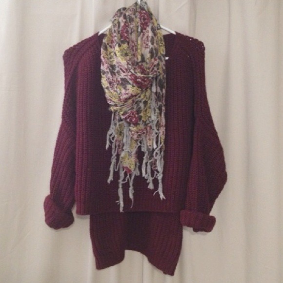 ❌📦 SOLD -- Nasty Gal Cambridge Burgundy Sweater