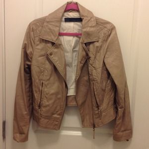 Cream leather jacket