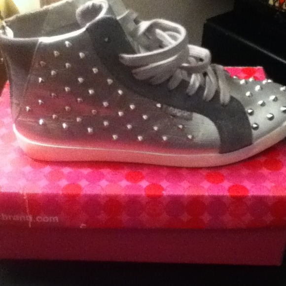 Silver studded sneakers