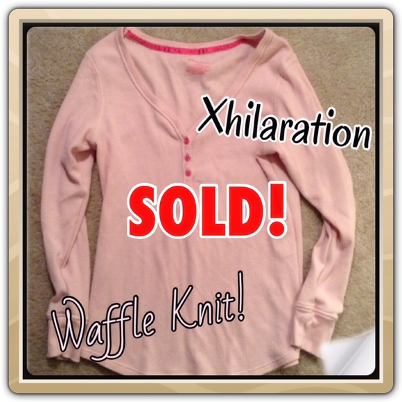 💗SOLD💥Long Sleeve Waffle Knit Thermal Shirt💗