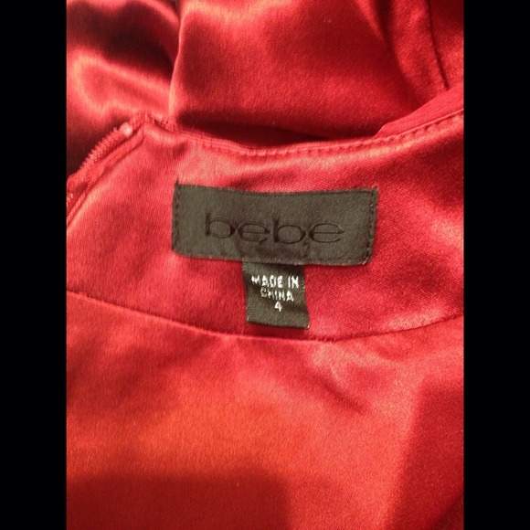 100% silk red bebe dress - Picture 3 of 3