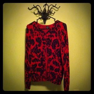 Black and red baroque sweater