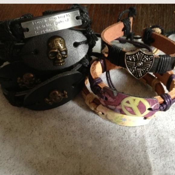 Leather bracelets $4 or two for $7