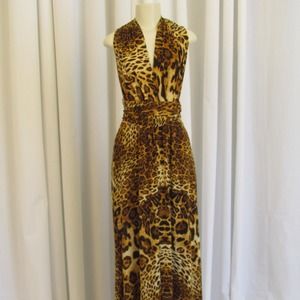 Floor length infinity wrap dress