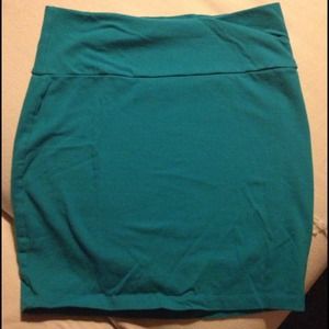 Teal blue bodycon skirt