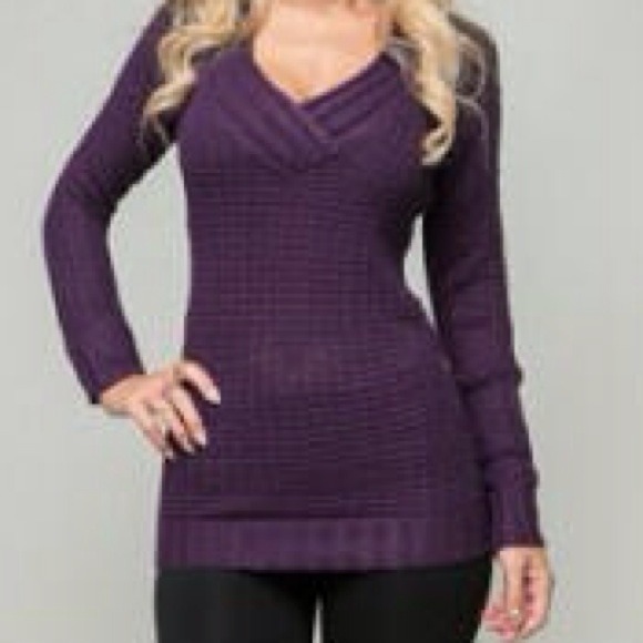 Purple v-neck sweater