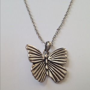 Silver butterfly necklace