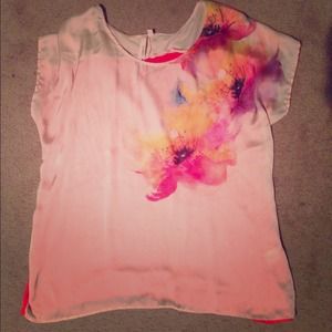 Flower Silk Flowy Top