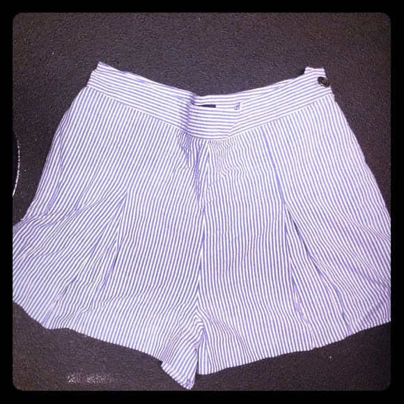 High waisted pin striped shorts