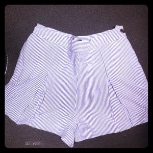High waisted pin striped shorts