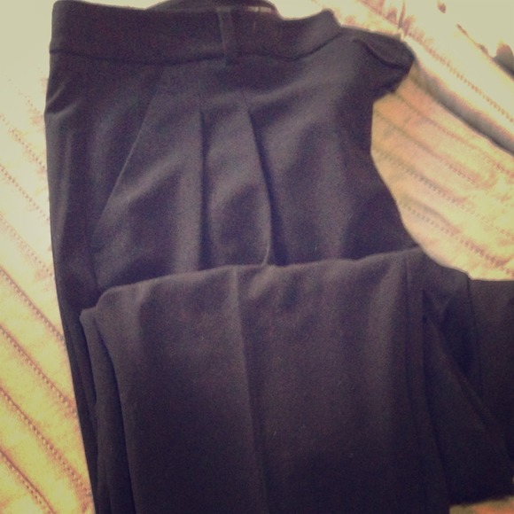New York & Co. Black Pleated Cigarette Slacks