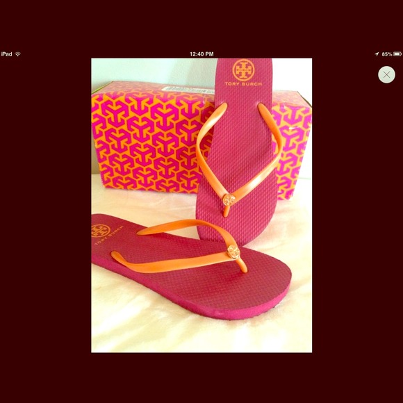 100% Tory Burch flip flops