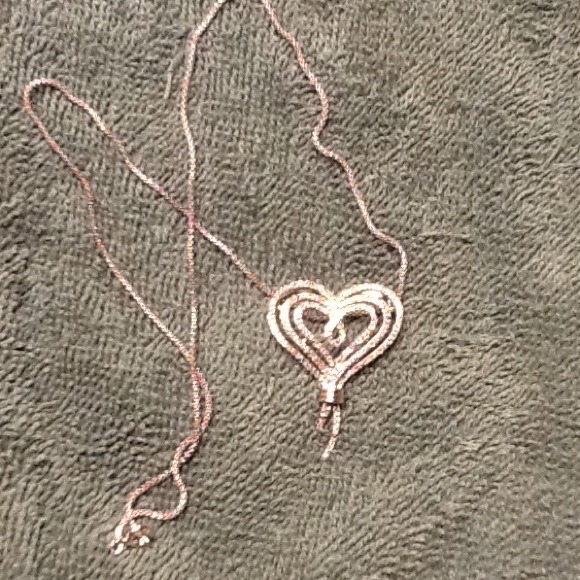 Sterling Silver Diamond Heart Necklace