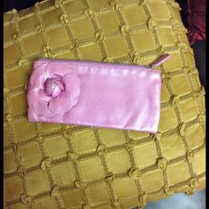 Metallic pink cosmetic bag