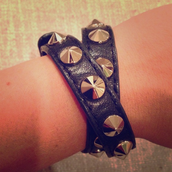 Rebecca Minkoff Leather Wraparound Stud Bracelet
