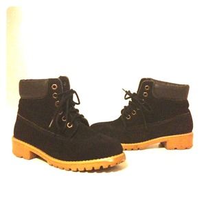 Black combat boots